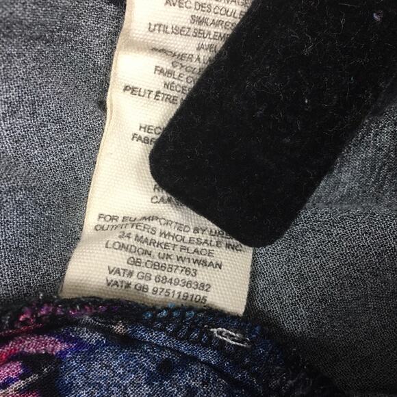 Free People Meadow Lark Tunic Blouse Boho Black Floral Print Women's S Button Up - Picture 8 of 12